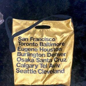 American Apparel Gold Foil Cities Bag